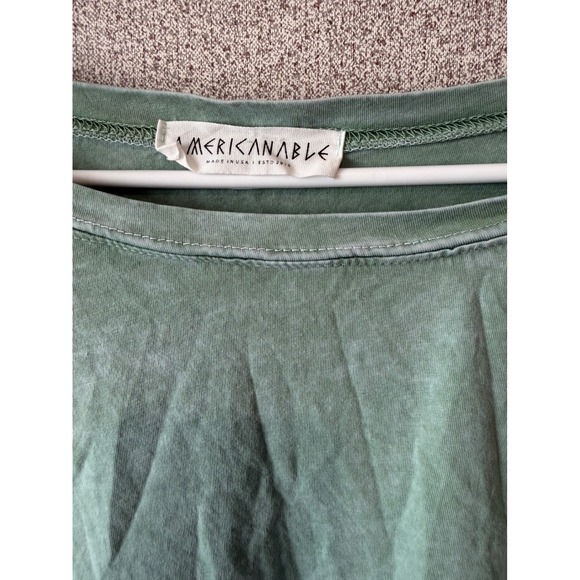 Americana Made in USA Green Lace Up Sides 3/4 Sleeve Top - Size M - Picture 6 of 6